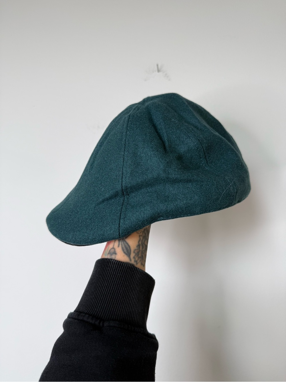 The Kenmore Boston Scally Cap - Slate Blue and Black Leather Brim - XXL